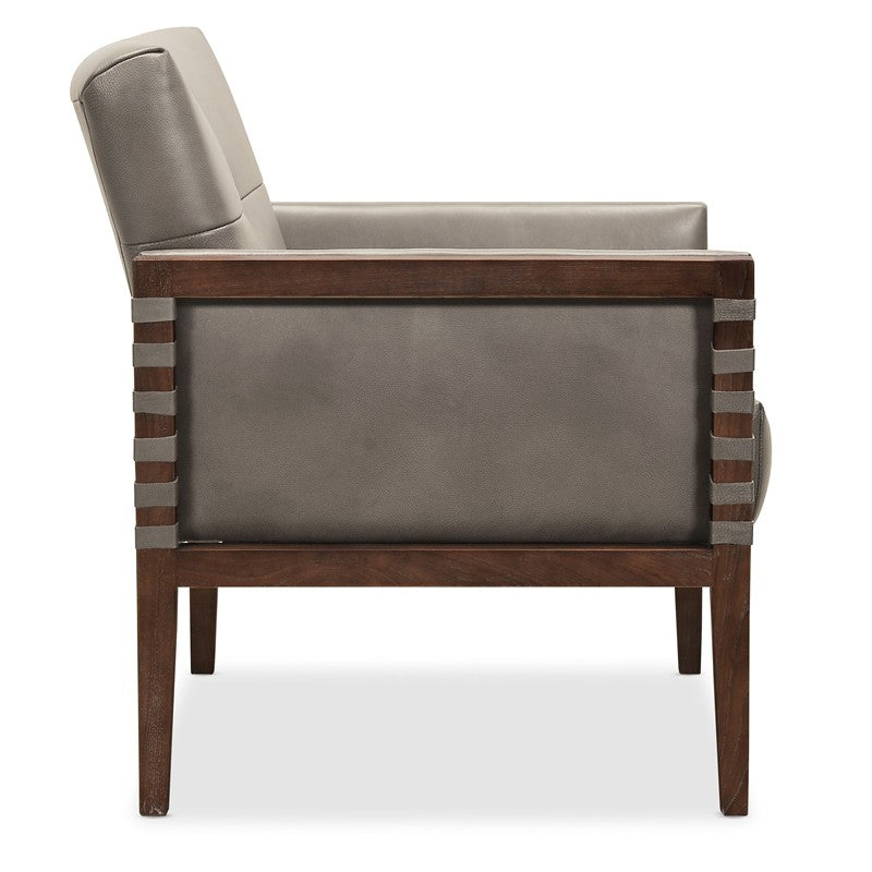 Carverdale Leather Club Chair, Maddie Grey
