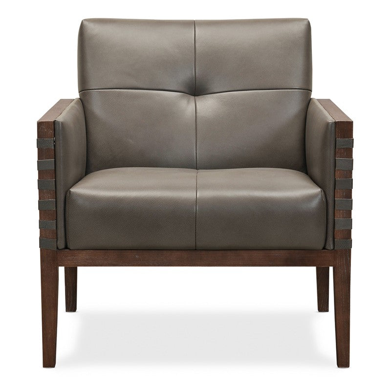 Carverdale Leather Club Chair, Maddie Grey