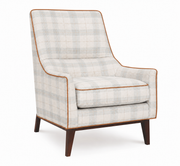 Swoop Arm High Leg Accent Chair w/Contrasting Welt