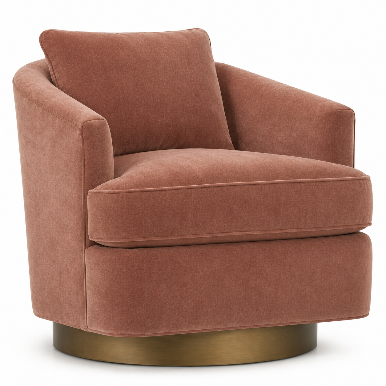 Custom Swivel Chair w/Aged Brass Base