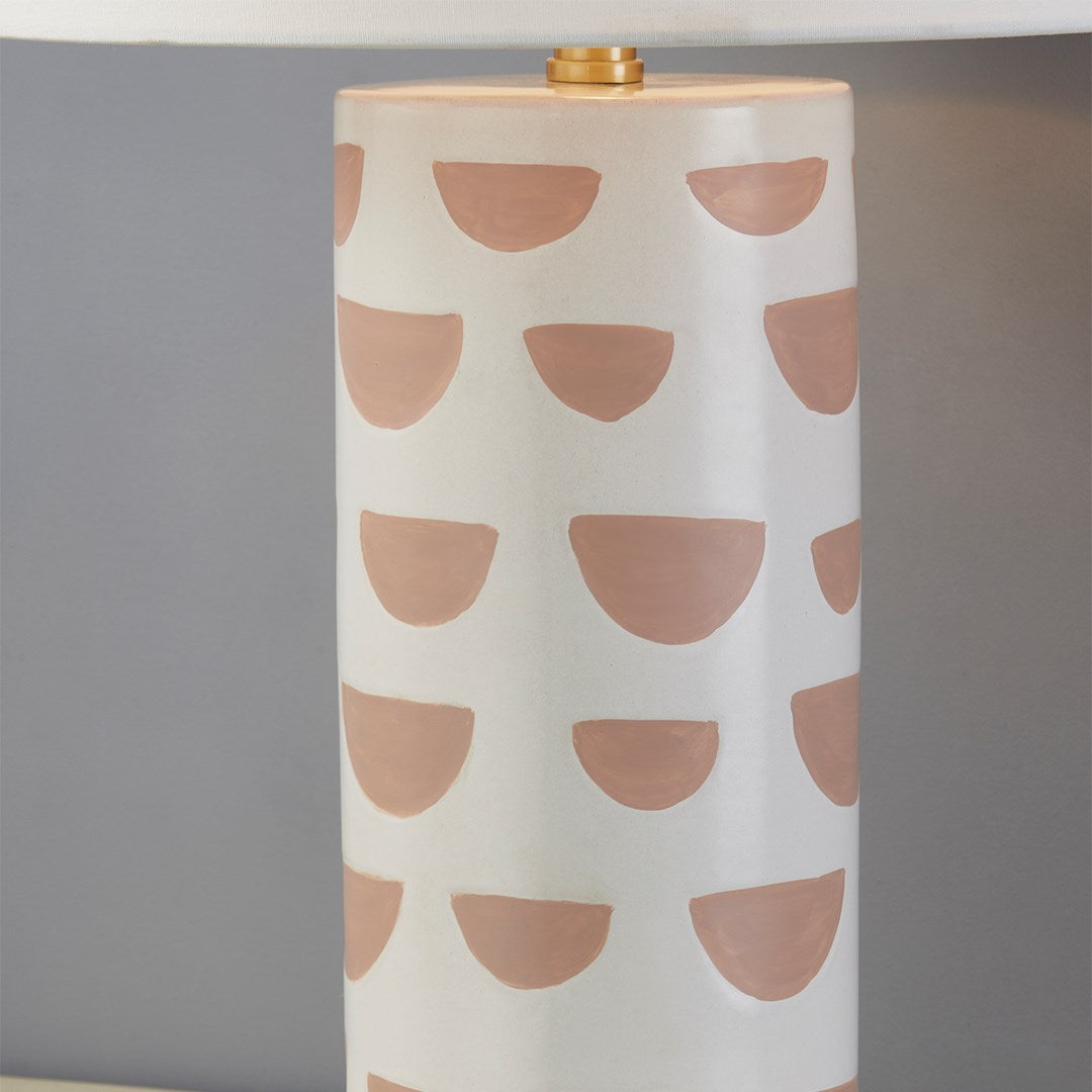 26" White Half Circle Lamp