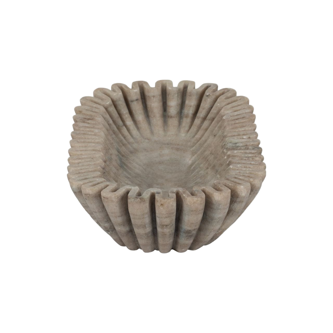 16" Arkin Wavy Tan Marble Bowl