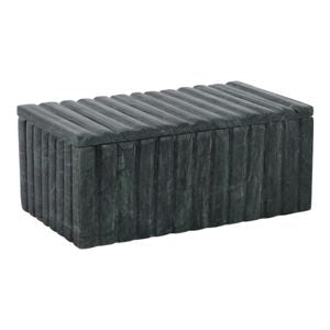 4" Green Fluted Stone Box