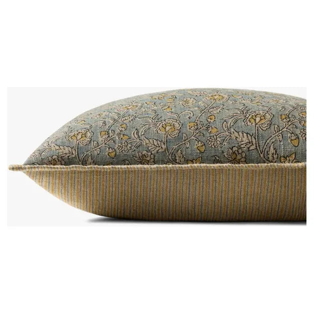 22" Light Blue/Multi Floral Down PIllow