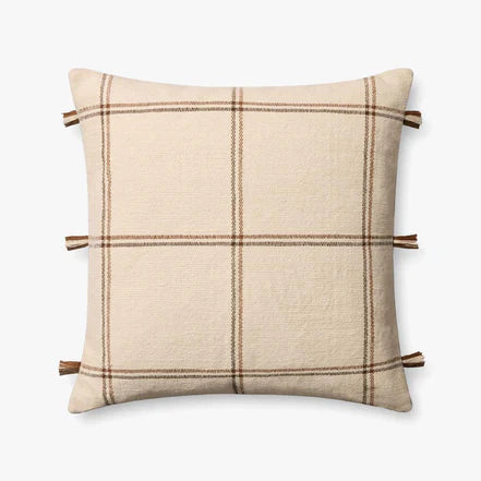 24" Natural / Brown Down Pillow