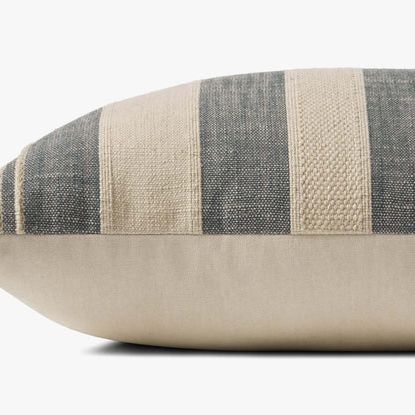13x21 Ivory/Denim Striped Down Pillow