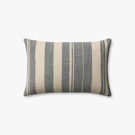 13x21 Ivory/Denim Striped Down Pillow
