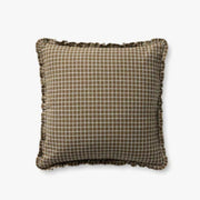 18X18 Chocolate Down Pillow w/Fringe