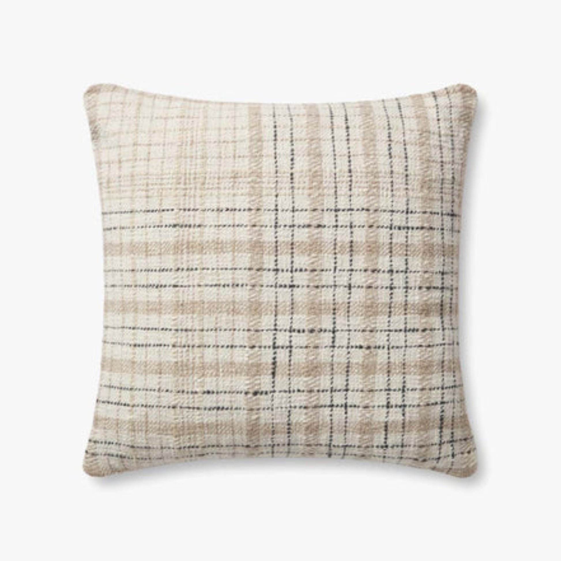 22X22 Beige / Black Down Pillow