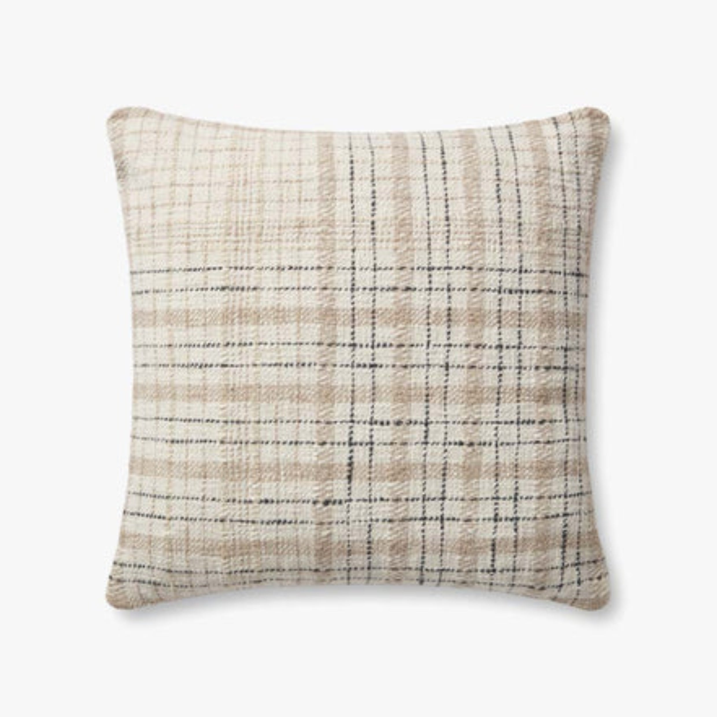 22X22 Beige / Black Down Pillow