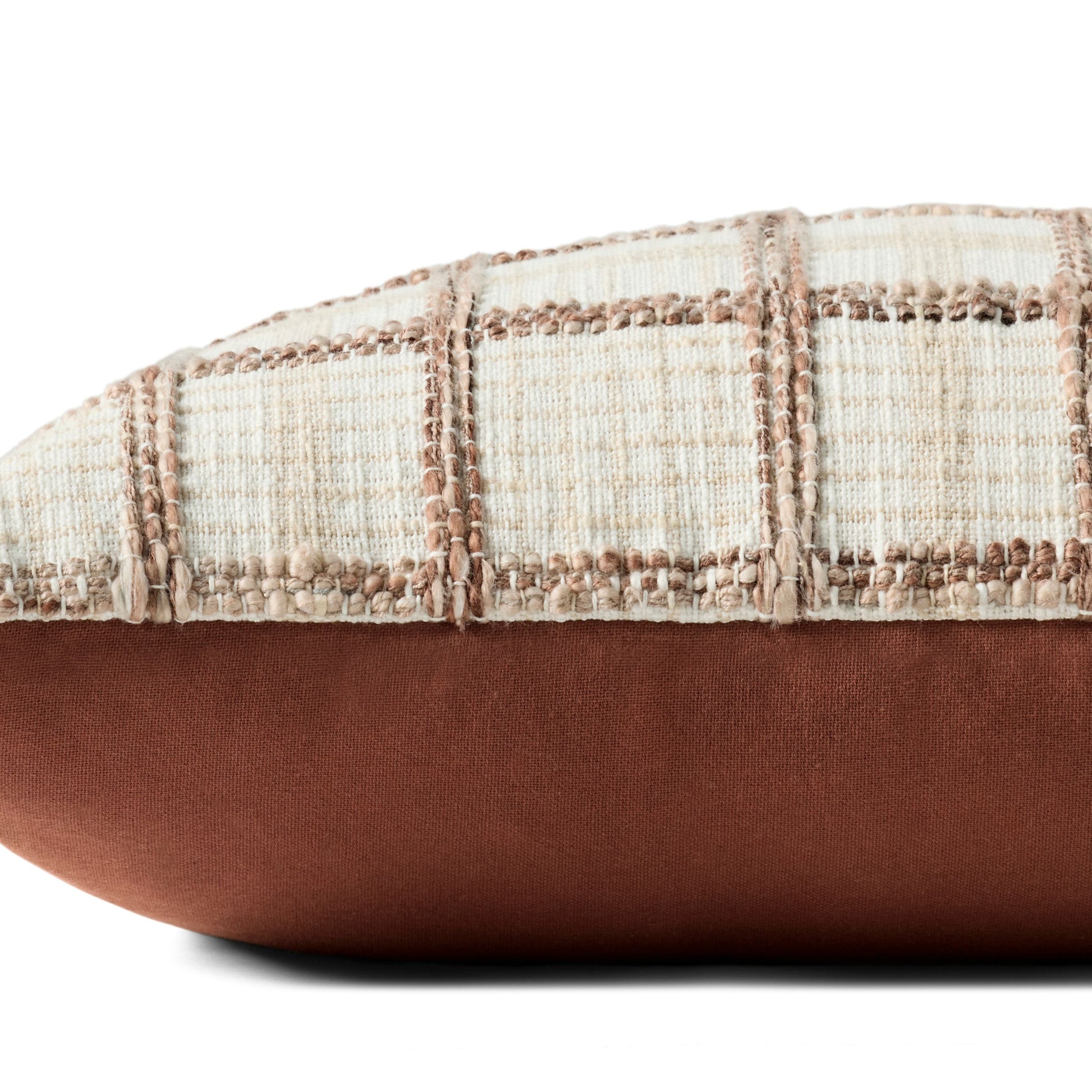 20x20 Ivory / Brown Down Pillow