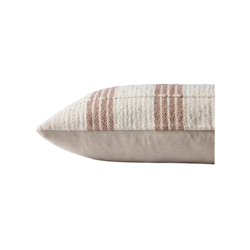12 x 27 Brown/Ivory Striped Down Pillow