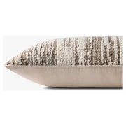 13 x 35 Dark Taupe/Ivory Textured Pillow