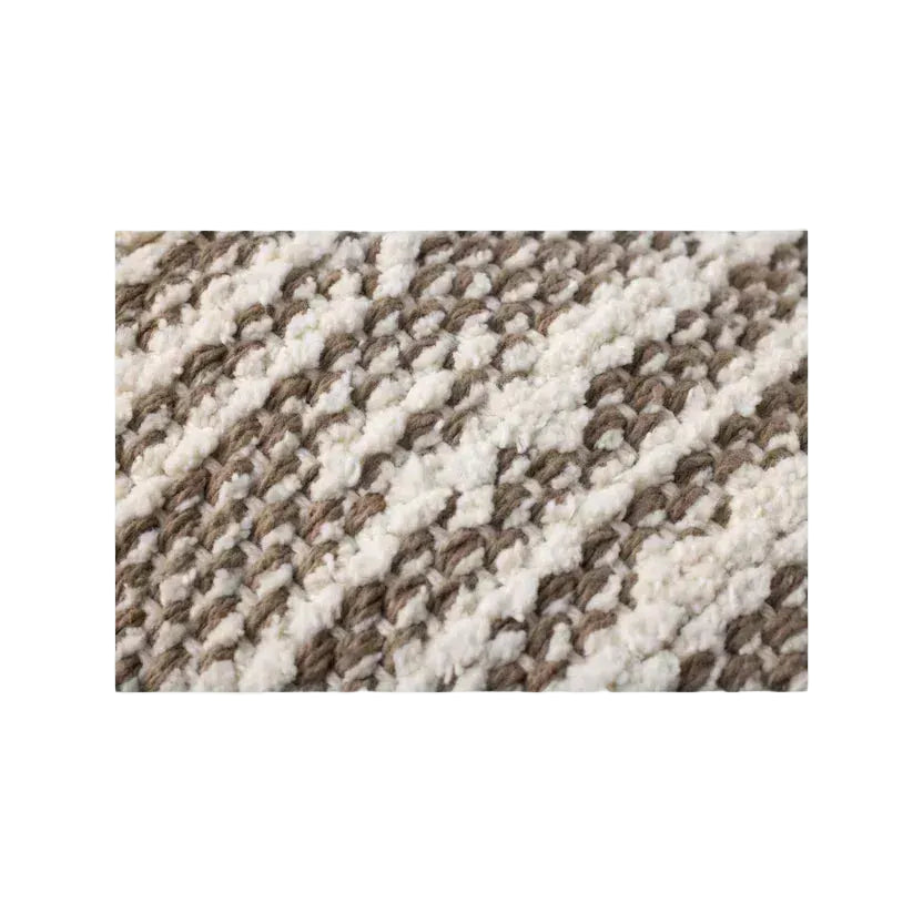 22" Dark Taupe/Ivory Textured Down Pillow