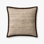 22" Brown/Ivory Heathered Down Pillow