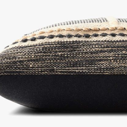 22x22 Black / Ivory Down Pillow