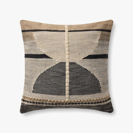 22x22 Black / Ivory Down Pillow