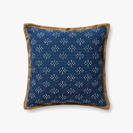20X20 Blue Down Pillow w/Contrasting Flange