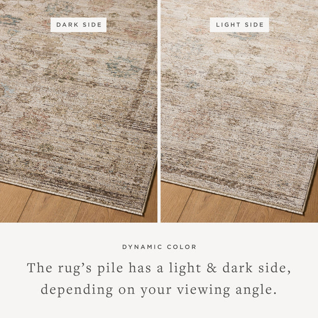 9'3 x 13 Ivory/Multi Poly Rug