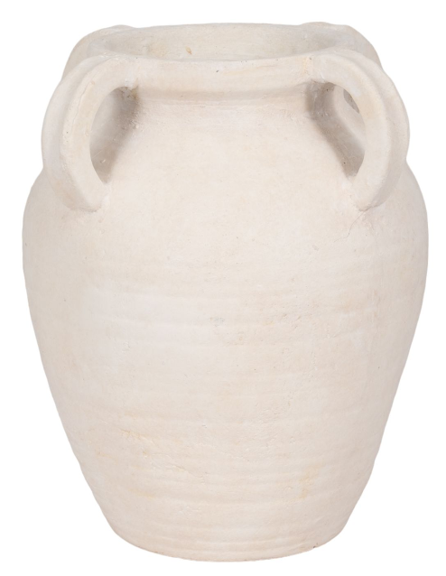 10" White Multi Handle Vase