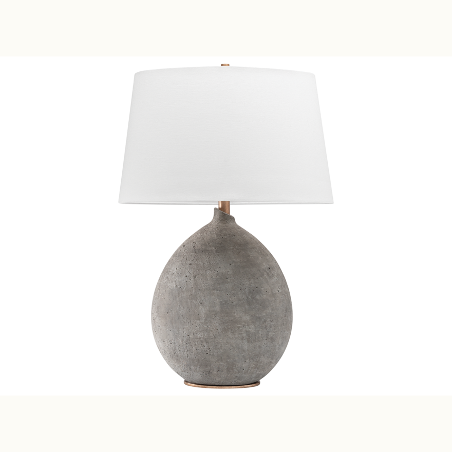 Grey Hand-Sculpted Organic Table Lamp