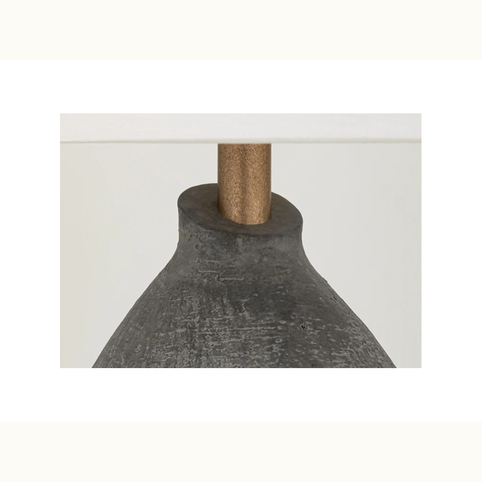 Grey Hand-Sculpted Organic Table Lamp