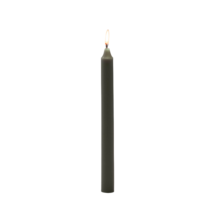 Set of 8 Green Unscented Smooth Taper Candles