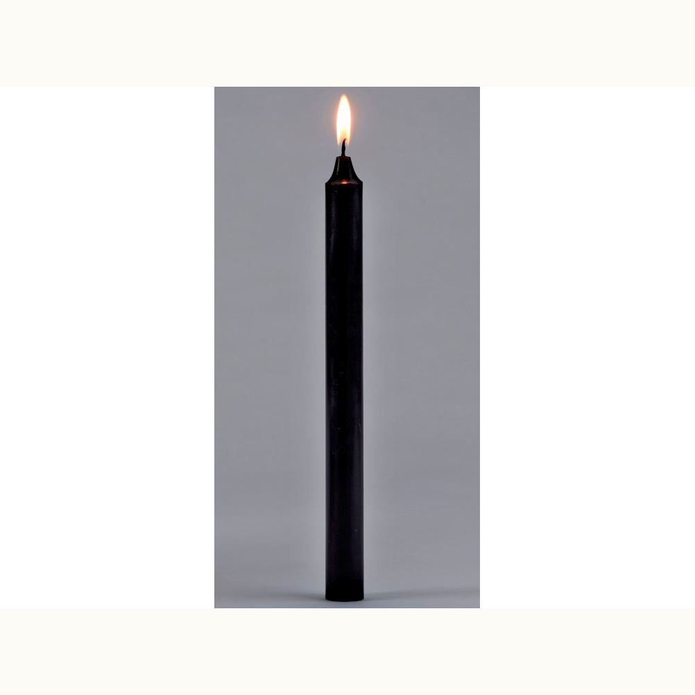 Set of 8 Black Taper Candles