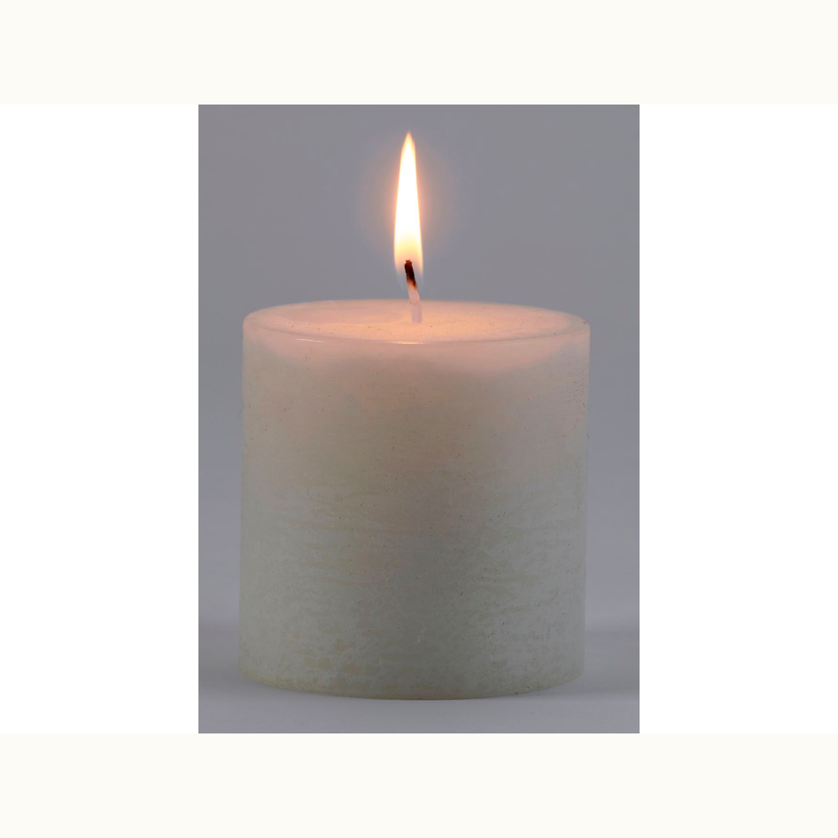 White Rustic Pillar Candle