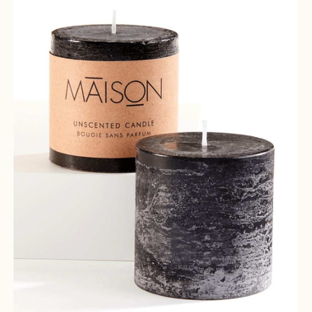 Black Rustic Pillar Candle