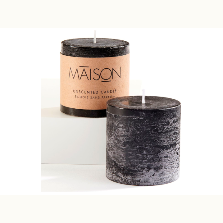 Black Rustic Pillar Candle