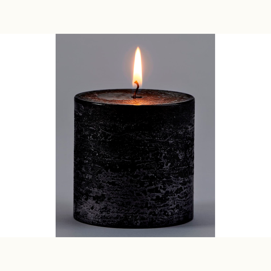 Black Rustic Pillar Candle