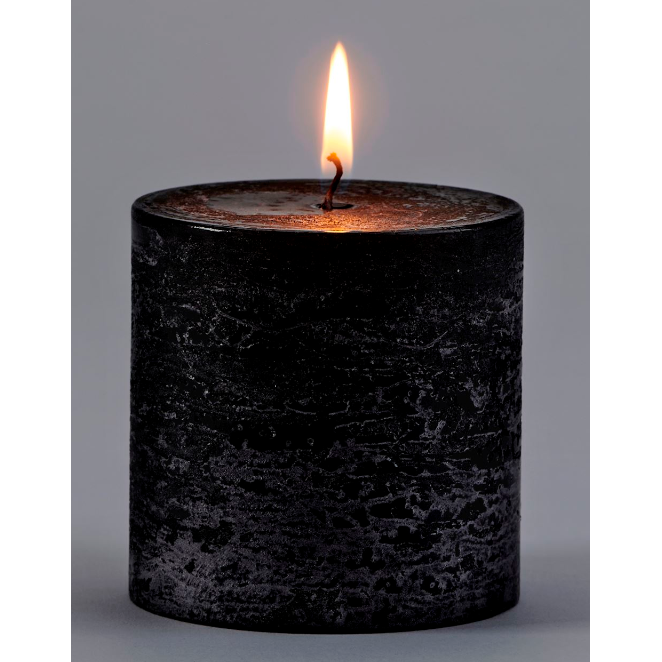 Black Rustic Pillar Candle