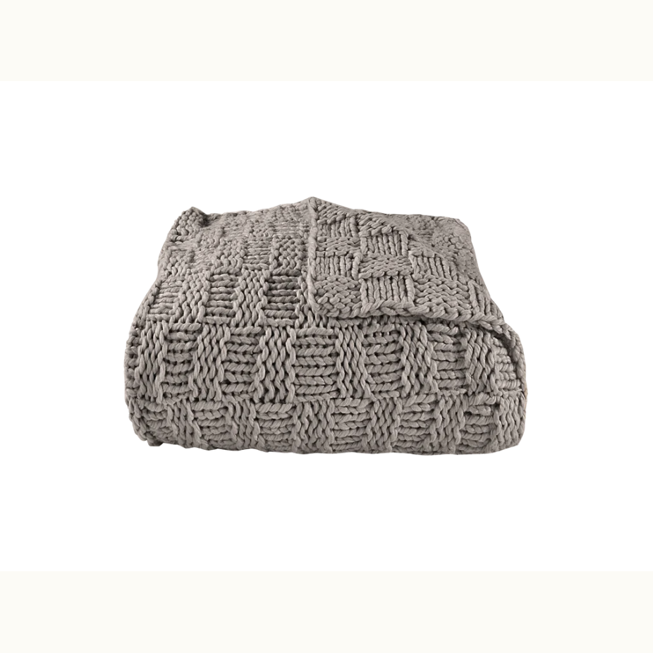 Checkered Knit Throw