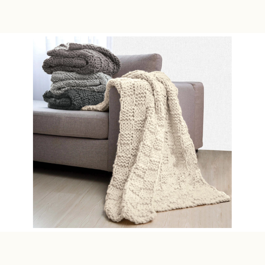 Checkered Knit Throw