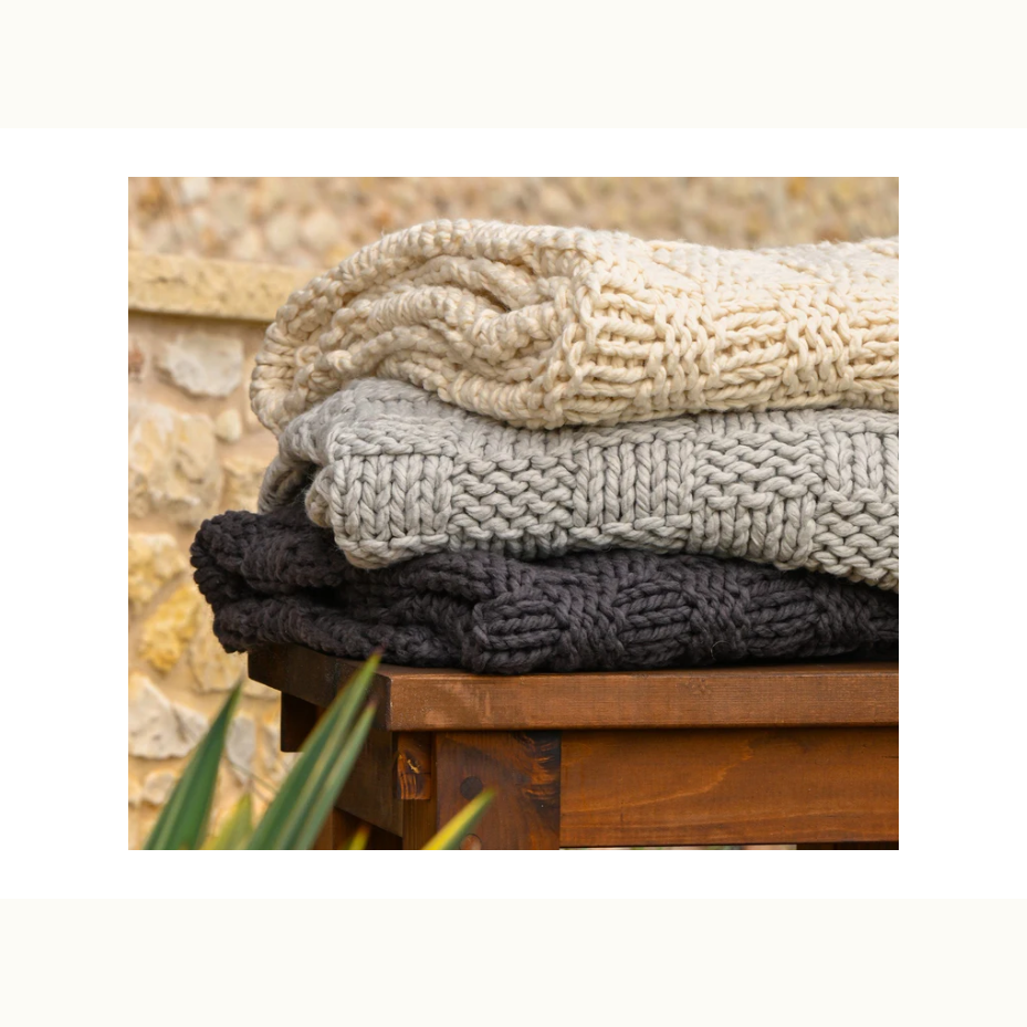 Checkered Knit Throw