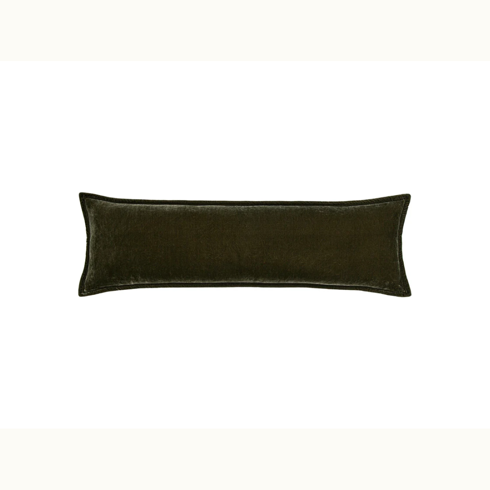Long Faux Silk Velvet Lumbar Pillow