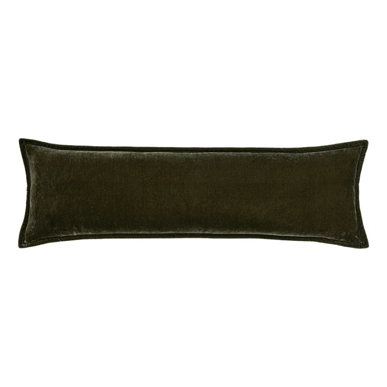 Long Faux Silk Velvet Lumbar Pillow