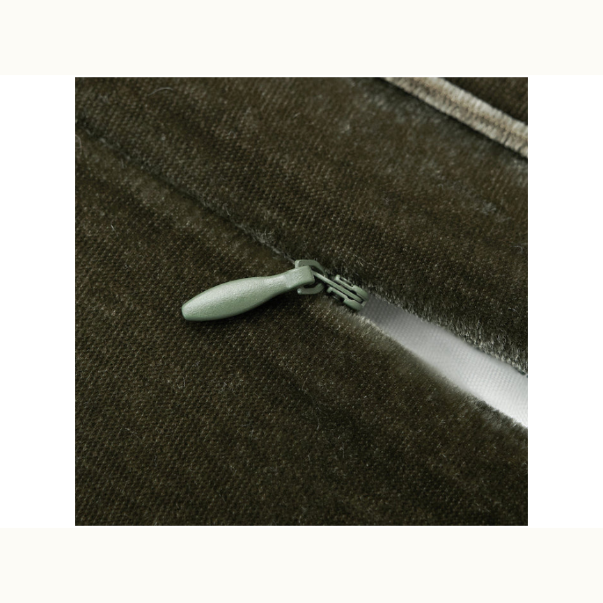 Dark Green Faux Silk Velvet King Quilt Set