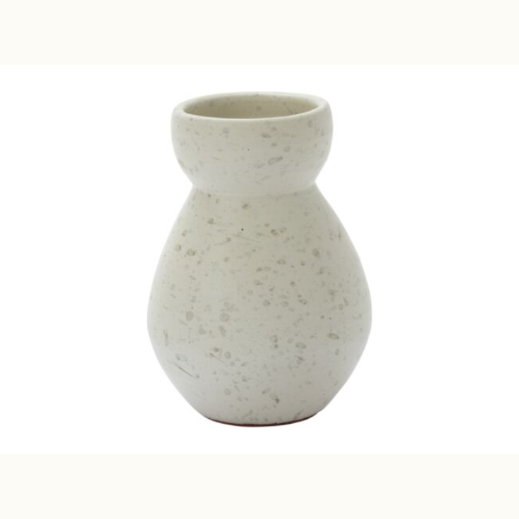 Curved Cream Speckled Vase