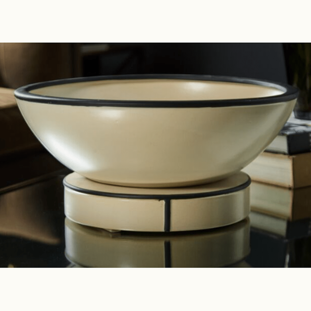 Black Lined Ceramic Bowl