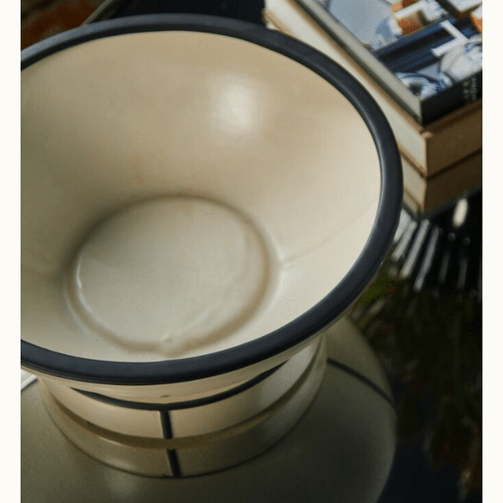 Black Lined Ceramic Bowl