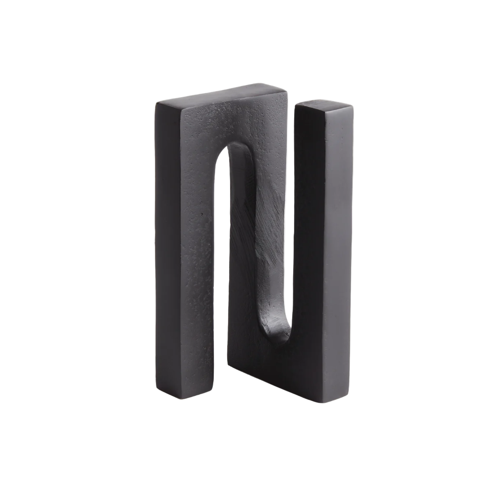Abstract Black Aluminum Sculpture