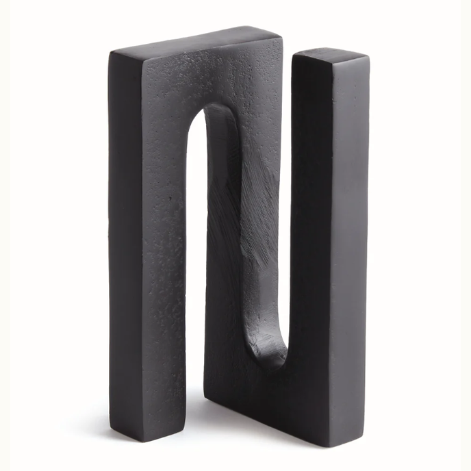 Abstract Black Aluminum Sculpture