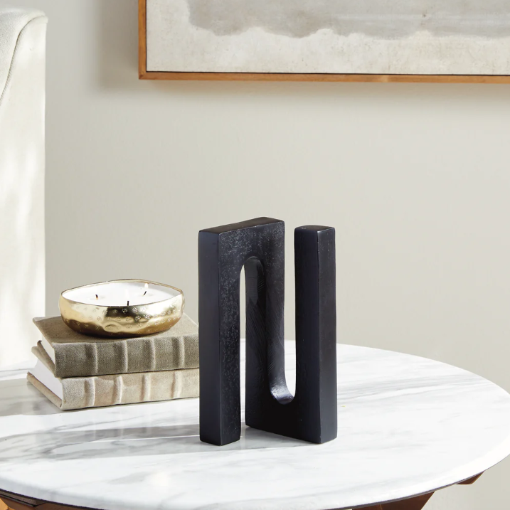 Abstract Black Aluminum Sculpture