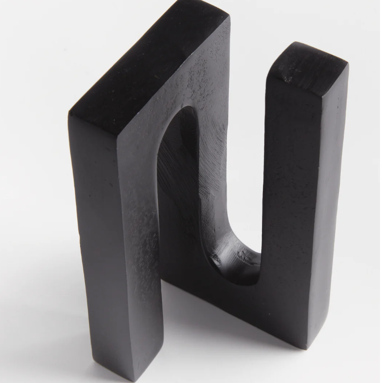Abstract Black Aluminum Sculpture