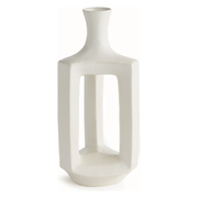 White Abstract Open Vase