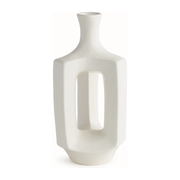 White Abstract Open Vase