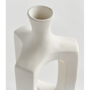 White Abstract Open Vase