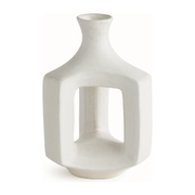 White Abstract Open Vase